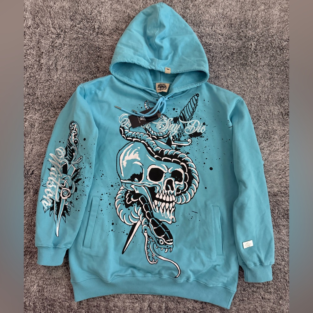 Men’s Watson Hoodie, Never Say Die, Heavyweight, Size Large, NWT